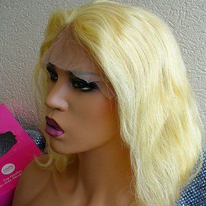 Brazilian lace front real hair blonde wig